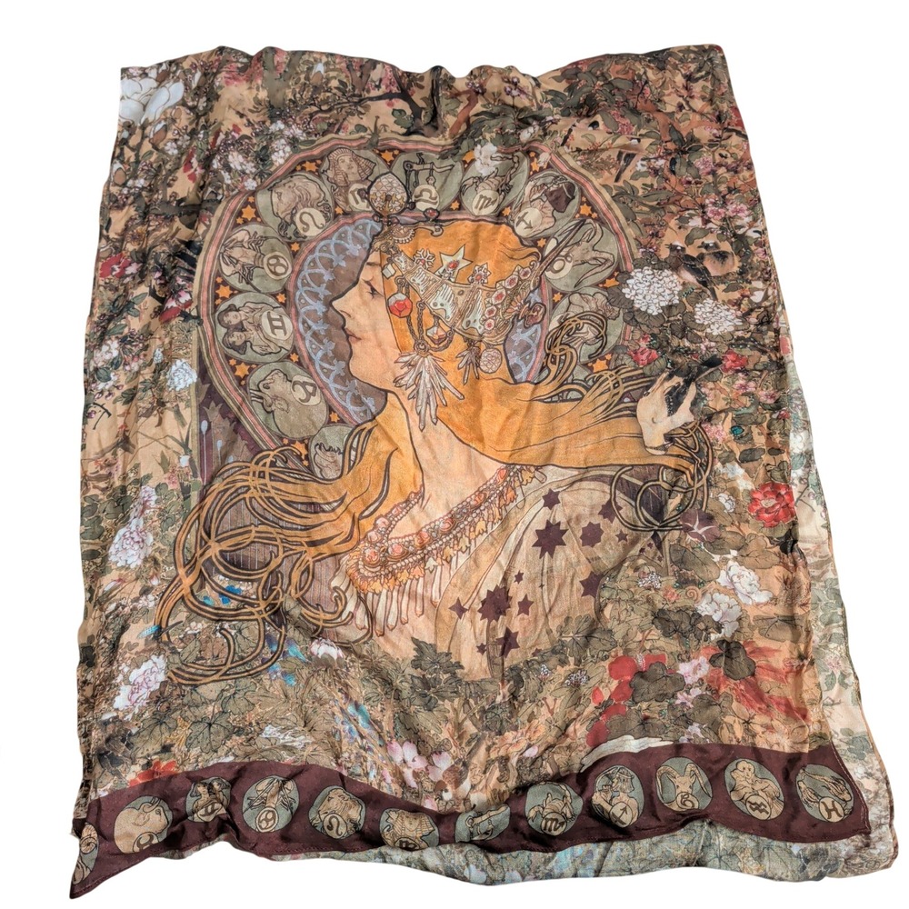 Market of Stars Dreamweaver Zodiac Art Nouveau Celestial Scarf NWT Astrology